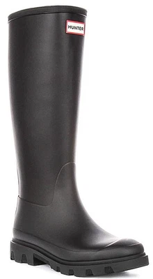 Hunter Downpour Tall Rubber Wellies Chunky Sole Womens Boots In Black 3 - 8