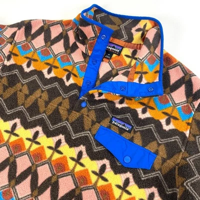 Patagonia Women Medium Synchilla Snap-T Fleece Pullover Companions Pink Jacket - Image 1 of 4