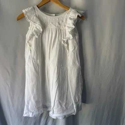 Vestido Polo Ralph Lauren Niñas 10 Blanco Volantes Bordado Algodón Boho Campesino Foto 1 de 4