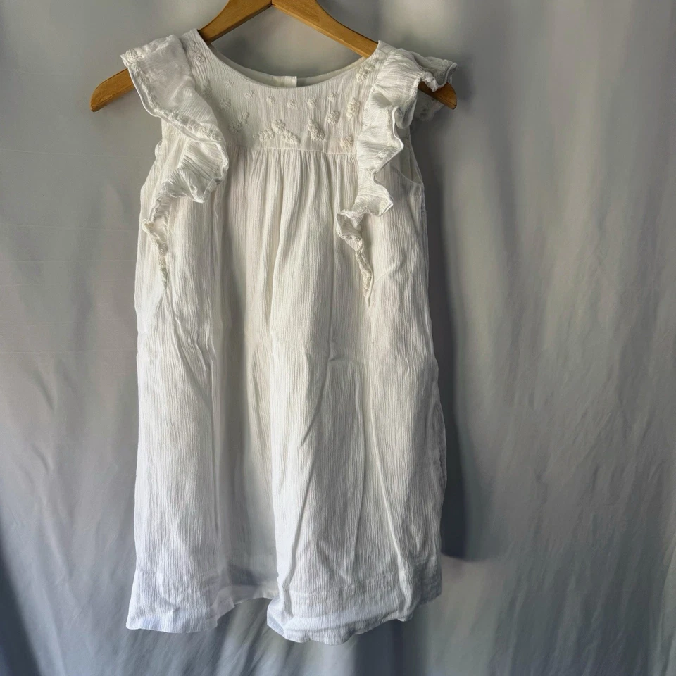 Vestido Polo Ralph Lauren Niñas 10 Blanco Volantes Bordado Algodón Boho Campesino Foto 1 de 4