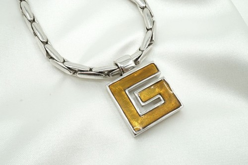 Givenchy Big Logo Collana Braccialetto Cobra Catena Unisex Accessorio Argento