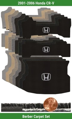 Juego de alfombrillas bereber personalizadas para Honda CR-V 2001-2006 con logotipo (3 piezas) #SEL Foto 1 de 4