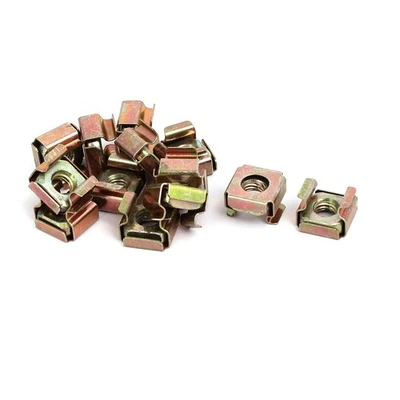 15pcs M6 Schwimmende Muttern Schrank Quadrat Loch Käfig Bronze Ton Metall - Bild 1 von 2