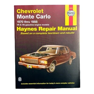 Vtg Chevrolet Monte Carlo Haynes SERVICE MANUAL BOOK ORIGINAL OEM REPAIR Rebuild - Bild 1 von 10