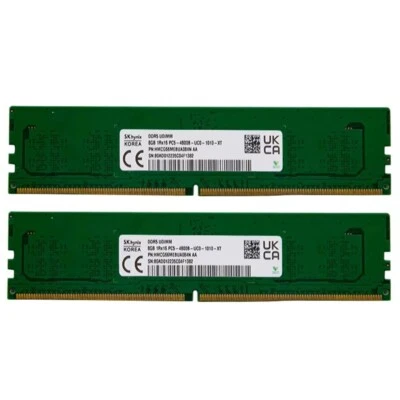 Hynix 16GB (2X8GB) DDR5 DDR5 4800MHz PC5-38400 UDIMM Memory Ram HMCG66MEBUA084N - Image 1 of 4