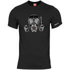Pentagon Ageron Masque À Gaz T-Shirt Police Sécurité Tactique Hommes Coton Noir