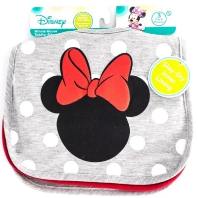 Babero Minnie Mouse 3 Pk para niños pequeños de Disney Baby Foto 1 de 4