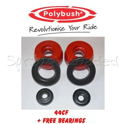 Polybush Front Strut Top Mounts -10mm +FREE Bearings for SEAT Leon Cupra R 99-05 - Image 1 of 3