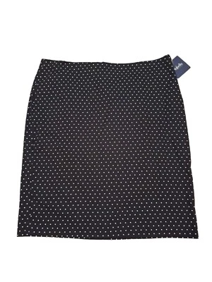 Falda Rafaella Negra Lunares Corta Mezcla Algodón Cierre Cremallera Talla 12. Foto 1 de 4