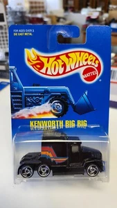 1992 Hot Wheels #76 Kenworth Big Rig in Black with Razor Wheels - Picture 1 of 3