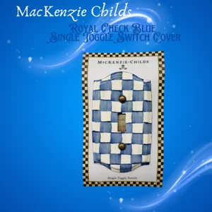 Mackenzie Childs königsblau kariert einzelner Kippschalter Lichtschalter Abdeckplatte nicht mehr produziert - Bild 1 von 1