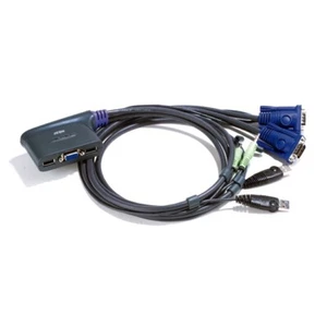 ATEN 2 PORT USB KVM SWITCH INC 90CM CABLES BUILT IN CS62US - Picture 1 of 1