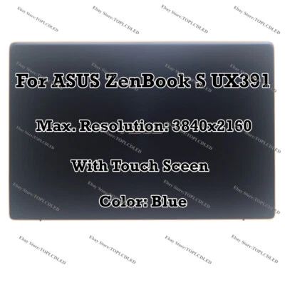 ASUS ZenBook S UX391U 13" 4K UHD LCD Touch Screen Assembly Display Complete Blue - Image 1 of 4