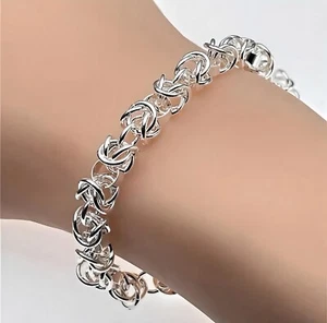 Sterling Silver Linked Chain Bracelet - Picture 1 of 1