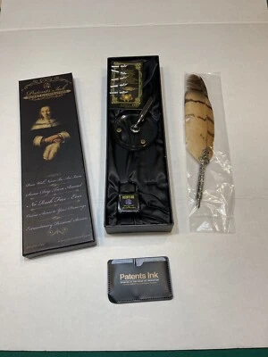 Ilustraciones Caligrafía Retro Dip Padre Pluma Patentes Tinta Regalo Pluma Set Nuevo Foto 1 de 4