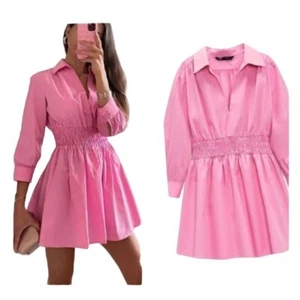Zara Womens Bloggers Favorite Barbie Mini Dress Pink Size XL - Picture 1 of 14