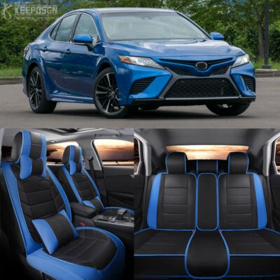 Juego completo de 5 asientos de cuero para funda de asiento de coche Toyota Camry 96-17 cojín delantero trasero Foto 1 de 4