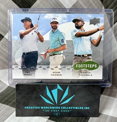 Max Perez Adam Hadwin Sahith Theegala 2024 Upper Deck Golf Footsteps #F-11 PGA - Image 1 of 2