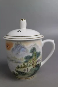 Hermosa taza de té de porcelana rosa familiar china - Imagen 1 de 7