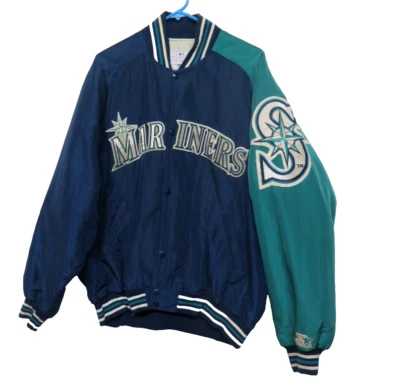 VTG Starter MLB Collection Jacket Mariners Seattle Baseball Big Patch Sz L XL - Image 1 of 4