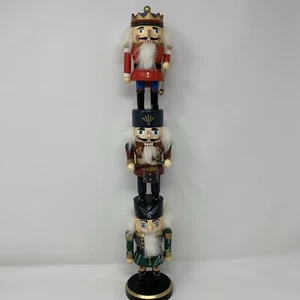 Three Soldiers Nutcrackers Stacked. 19” Tall Pre Owned Very Good Condition. - Picture 1 of 15