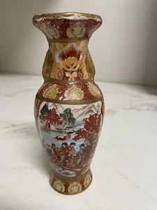 Vintage chinesische Mini Miniatur Vase Geisha Mädchen Motiv Satsuma Stil 6" - Bild 1 von 7