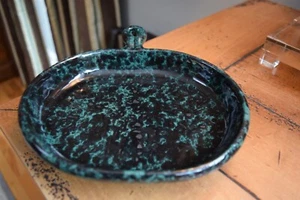 Bennington Pottery Green Black Bistro Agate Plate Art Pottery Stoneware 1897 - Picture 1 of 6