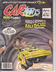CarToons Magazine (Car-Toons) April 1987 w/Rogerio Yellow Camaro Poster - Picture 1 of 2