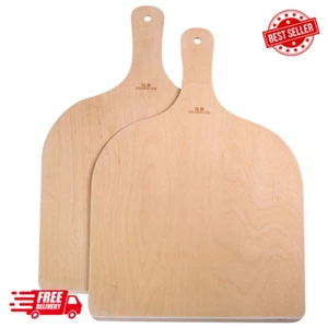Natural Wood Pizza Peel With Handle Large Pizza Paddle Spatula Cutting Board For - Picture 1 of 7