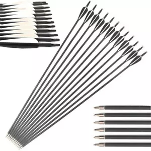12Pcs 30 inch Carbon Arrows OD 7.8mm Practice Archery For Compound & Recurve Bow - Picture 1 of 12