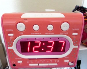 Hello Kitty CD Player AM/FM Radio Alarm 2014 Sanrio Tested Works Great KT2053A🎶 - Picture 1 of 7