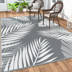Outdoor Rug 5' x 8' Waterproof for Patios Clearance Reversible Plastic Straw - Picture 1 of 2