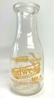 Midwest Dairy Products 1 Pint Vintage Orange Pyro Glass Mil Bottle Du Quoin Ill