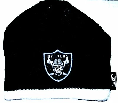 Boné de inverno recém-nascido tamanho Las Vegas Raiders malha gorro para abotoaduras NOVO NFL - Imagem 1 de 2
