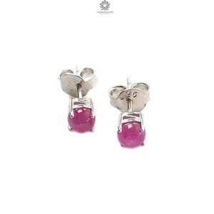 Juego de pendientes de astilla 925 redondos de rubí natural de 1,69 gms 0,75" - Imagen 1 de 7