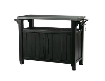 Mesa de exterior portátil Keter Unity XL con tapa de acero inoxidable para pr... Foto 1 de 4