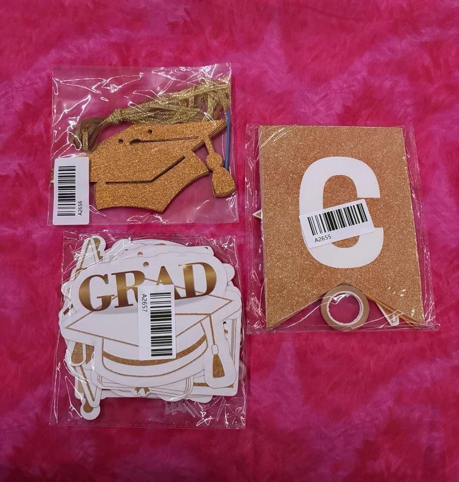 Gold Graduation Banner Decor - Image 1 of 1