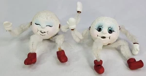 2 süße Schneeball Noggins Keramik Figuren - Weihnachtsdeko - Bild 1 von 5