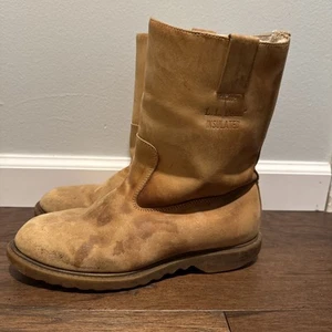 Vtg LL Bean Shearling Boots Men’s 8 Pull On Work Hunting Shoe USA Vintage - Picture 1 of 6