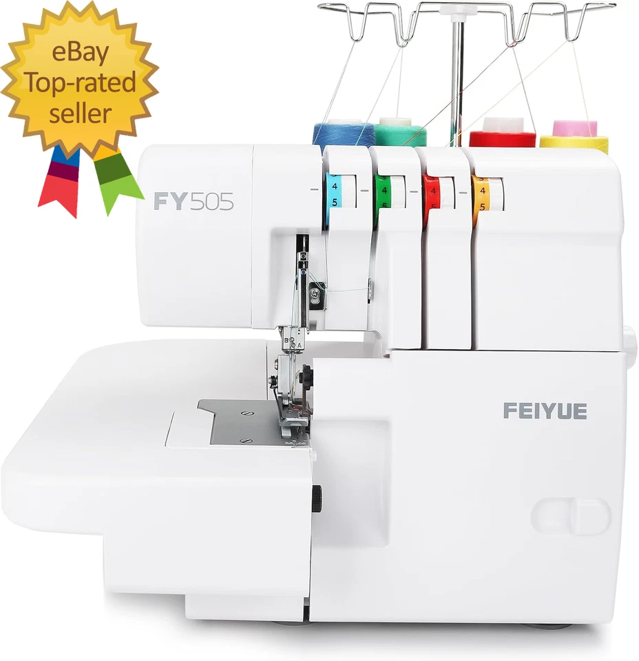FY505 Serger Overlock Machine with 2/3/4 Thread Capability Built-In Rolled Hem D - Image 1 of 4