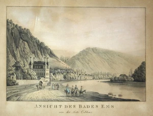 1820 Bad Ems Coblenza Renania-Palatinado Alemania Alemania vista view grabado - Imagen 1 de 1
