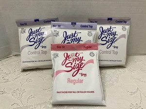 4 pares de piernas Just My Size 3X panty mangueras (3 pares de control y 1 regular) Nuevo en paquete - Imagen 1 de 4