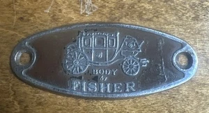 VINTAGE BODY BY FISHER TAG CO. ORIGINAL BRASS - Picture 1 of 4