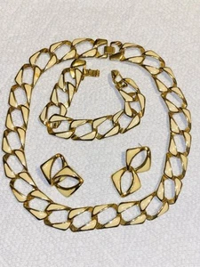 Napier? Cream Enamel &Gold Tone Necklace, Bracelet & Earrings Set-3-PCS - Picture 1 of 14