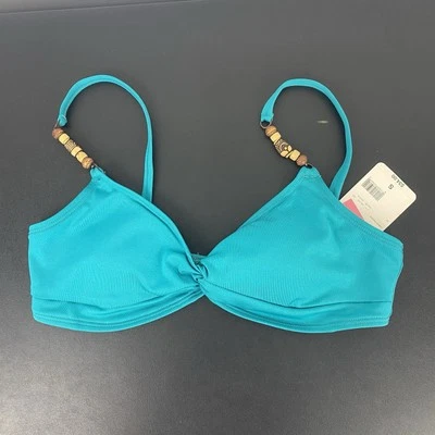 Top de bikini para mujer Tropical Escape talla S verde azulado con cuentas nuevo con etiquetas Foto 1 de 4