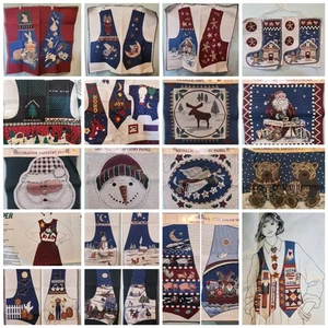 Lot of 20 Vtg Tapestry 18" Panel Pillow Vest Pattern Stocking Cut & Sew Fabric - Picture 1 of 21
