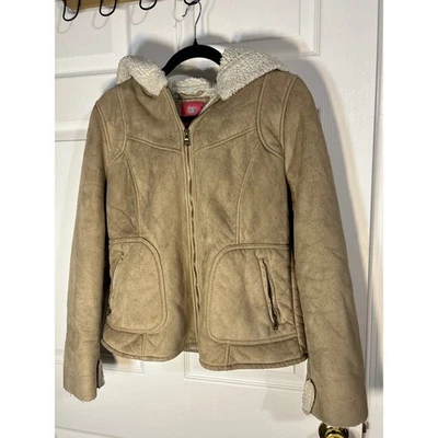 Chaqueta con capucha forrada de sherpa de gamuza para niños Faded Glory - Talla M Foto 1 de 4
