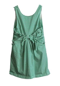 New Directions White Green Striped Scoop Neck  Mini Dress Womens 18 - Picture 1 of 5