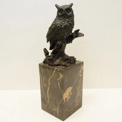 Statue Sculpture Chouette Hibou Oiseau Animalier Style Art Deco Style Art Nouvea - Photo 1/4