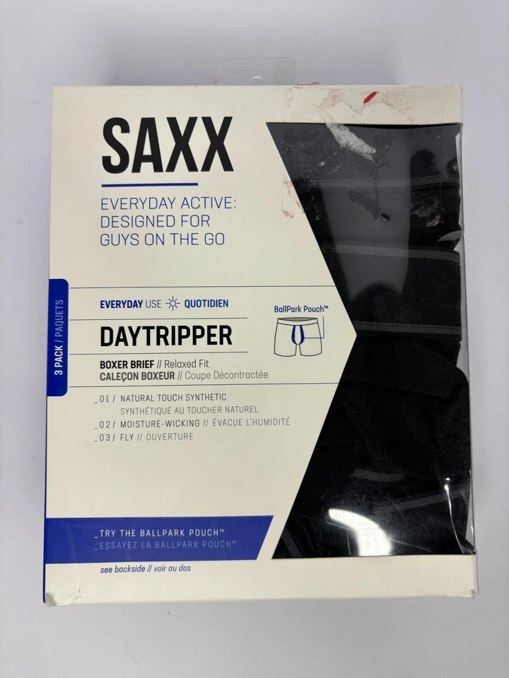 SAXX Daytripper Boxer Briefs w Fly Pack of 3 Size Medium